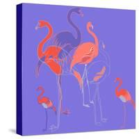 Flamingoes-Anna Platts-Stretched Canvas