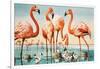 Flamingoes-null-Framed Giclee Print