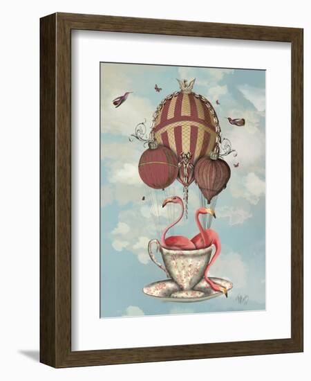 Flamingos in Teacup-Fab Funky-Framed Art Print