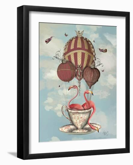 Flamingos in Teacup-Fab Funky-Framed Art Print