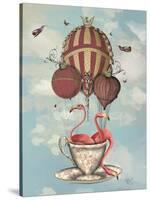 Flamingos in Teacup-Fab Funky-Stretched Canvas