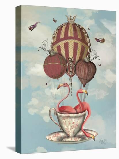 Flamingos in Teacup-Fab Funky-Stretched Canvas