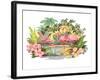 Flamingos in the Tropics-null-Framed Art Print