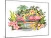 Flamingos in the Tropics-null-Mounted Art Print