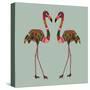 Flamingos Seafoam-Sharon Turner-Stretched Canvas