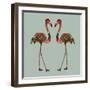 Flamingos Seafoam-Sharon Turner-Framed Art Print