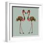 Flamingos Seafoam-Sharon Turner-Framed Art Print