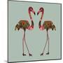 Flamingos Seafoam-Sharon Turner-Mounted Art Print