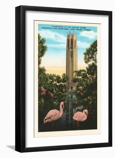 Flamingos, Singing Tower, Lake Wales, Florida-null-Framed Art Print