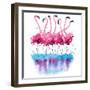 Flamingos Watercolor Painting-Kamieshkova-Framed Art Print