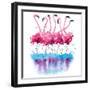 Flamingos Watercolor Painting-Kamieshkova-Framed Art Print