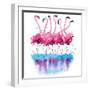 Flamingos Watercolor Painting-Kamieshkova-Framed Art Print