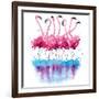 Flamingos Watercolor Painting-Kamieshkova-Framed Art Print