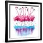 Flamingos Watercolor Painting-Kamieshkova-Framed Art Print