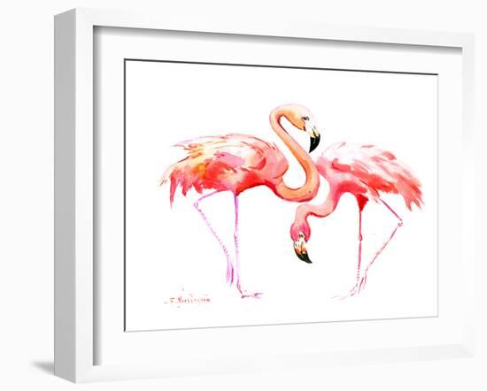 Flamingos-Suren Nersisyan-Framed Art Print