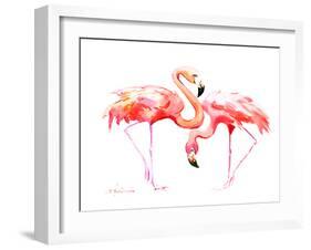 Flamingos-Suren Nersisyan-Framed Art Print