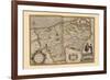 Flanders, Belgium Map-Pieter Van der Keere-Framed Premium Giclee Print