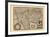 Flanders, Belgium Map-Pieter Van der Keere-Framed Premium Giclee Print
