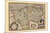 Flanders, Belgium Map-Pieter Van der Keere-Mounted Premium Giclee Print