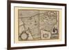 Flanders, Belgium Map-Pieter Van der Keere-Framed Art Print