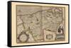 Flanders, Belgium Map-Pieter Van der Keere-Framed Stretched Canvas