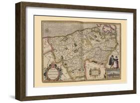 Flanders, Belgium Map-Pieter Van der Keere-Framed Art Print