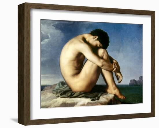 Flandrin: Nude Youth, 1837-Hippolyte Flandrin-Framed Giclee Print