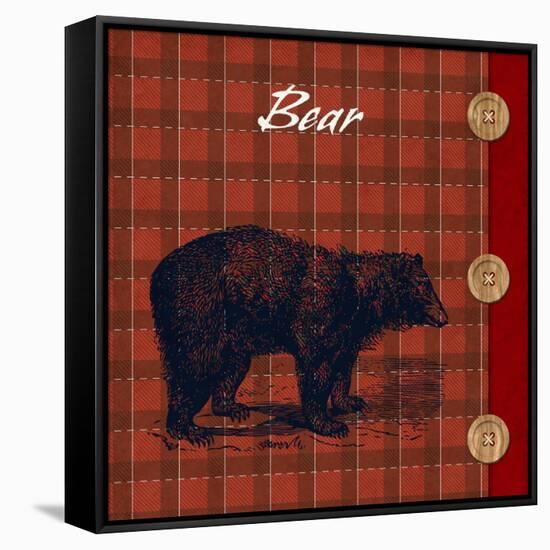 Flannel Bear-null-Framed Stretched Canvas