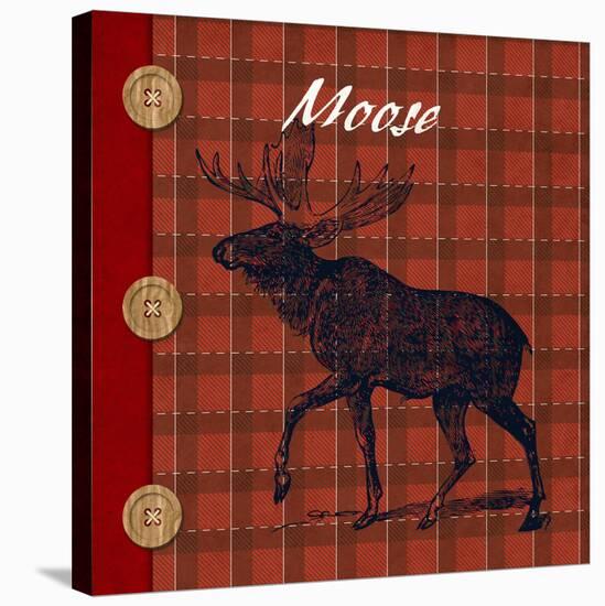 Flannel Moose-null-Stretched Canvas