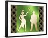 Flapper And The Gangster-Art Deco Designs-Framed Giclee Print