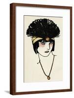 Flapper Headpiece 1912-Francisco Javier Gose-Framed Art Print