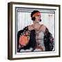 "Flapper in Shawl and Beads,"January 19, 1924-G Moore-Framed Giclee Print