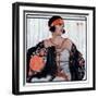 "Flapper in Shawl and Beads,"January 19, 1924-G Moore-Framed Giclee Print