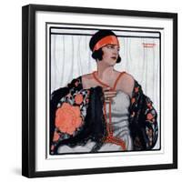"Flapper in Shawl and Beads,"January 19, 1924-G Moore-Framed Premium Giclee Print