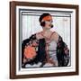 "Flapper in Shawl and Beads,"January 19, 1924-G Moore-Framed Giclee Print