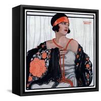 "Flapper in Shawl and Beads,"January 19, 1924-G Moore-Framed Stretched Canvas