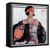 "Flapper in Shawl and Beads,"January 19, 1924-G Moore-Framed Stretched Canvas