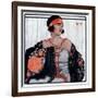 "Flapper in Shawl and Beads,"January 19, 1924-G Moore-Framed Giclee Print