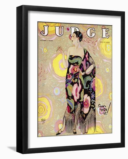 Flapper in Shawl Dress-null-Framed Art Print