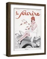 Flapper on Bonnet 1927-null-Framed Art Print