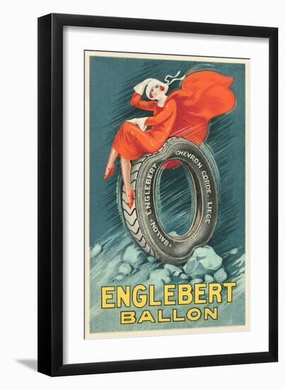 Flapper on Car Tire-null-Framed Art Print