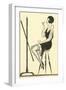 Flapper Putting on Lipstick-Found Image Press-Framed Giclee Print