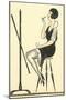 Flapper Putting on Lipstick-Found Image Press-Mounted Giclee Print