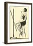 Flapper Putting on Lipstick-Found Image Press-Framed Premium Giclee Print