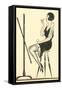 Flapper Putting on Lipstick-null-Framed Stretched Canvas