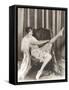 Flapper Rolling Up Stockings-null-Framed Stretched Canvas