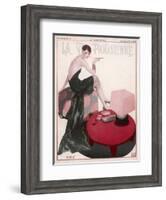 Flapper Smokes a Ciggie-null-Framed Art Print