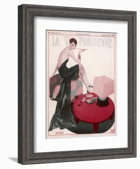 Flapper Smokes a Ciggie-null-Framed Art Print