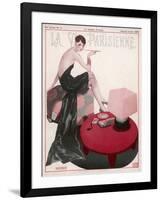 Flapper Smokes a Ciggie-null-Framed Art Print