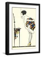 Flapper Smoking in Front of Mirror-Found Image Press-Framed Giclee Print